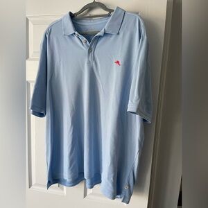 Tommy Bahama Light Blue Men's Polo Shirt with Red Logo